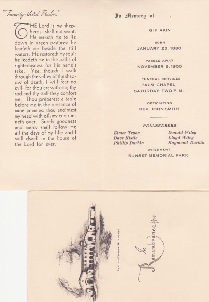 from Gip Akin funeral